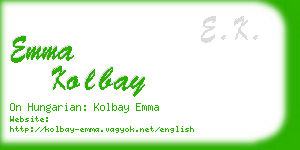 emma kolbay business card